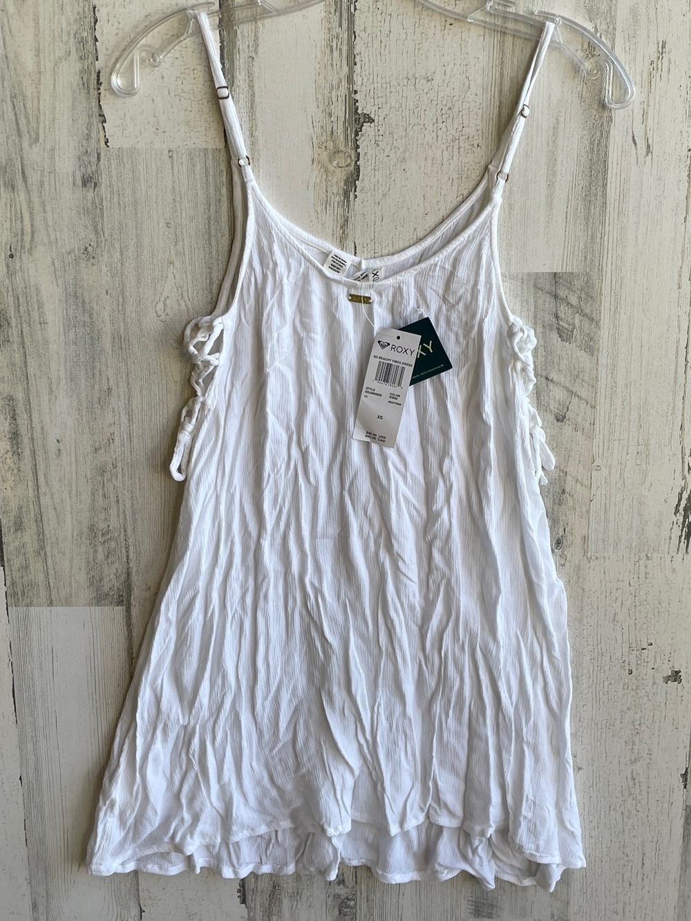 Roxy White Tie-Side Spaghetti Strap Coverup XS NWT